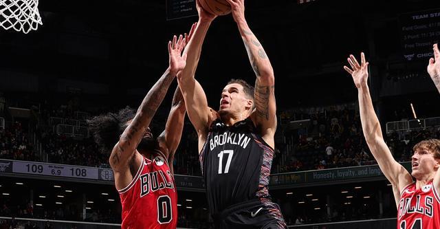 亿万28-小波特26+7武切维奇19+6 篮网险胜公牛结束五连败